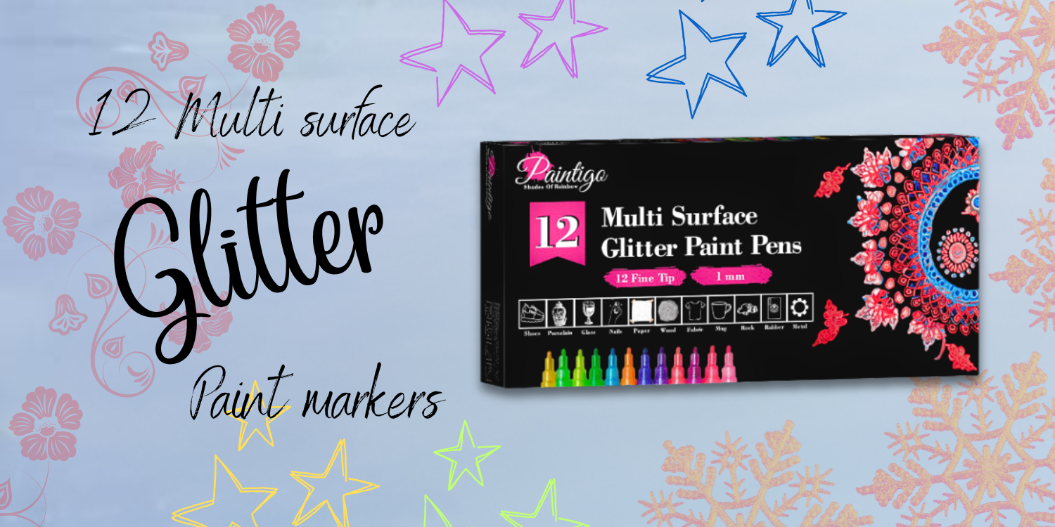 12 Multi Surface Glitter Paint Pens